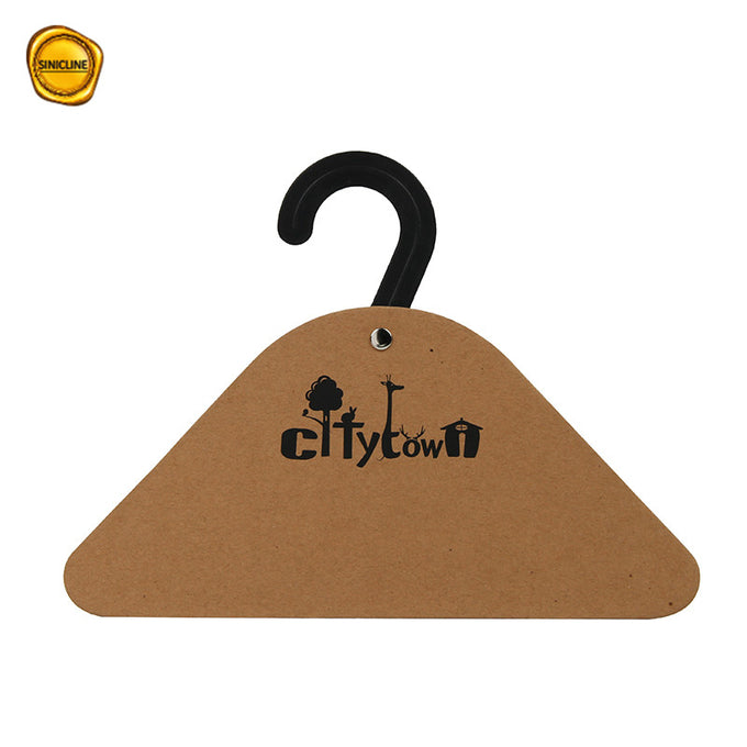 Pet Clothes Kraft Cardboard Hangers with Customized Design and Black Printing