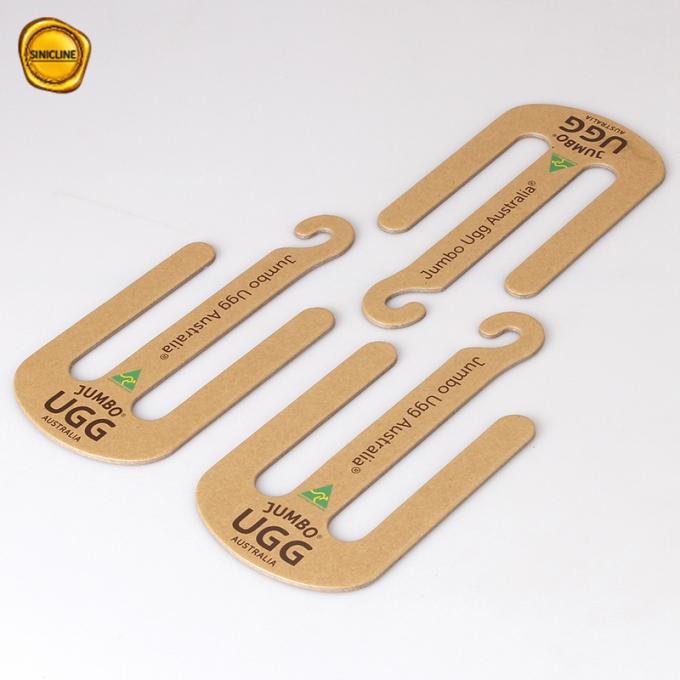 2mm Thickness Kraft Paper Cardboard Product Hangers High End For Brands Shoes Packaging