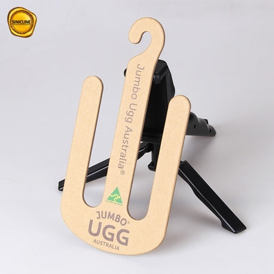 2mm Thickness Kraft Paper Cardboard Product Hangers High End For Brands Shoes Packaging