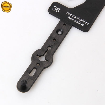 Embossed Logo PE Plastic Belt Hangers 35mm*140mm