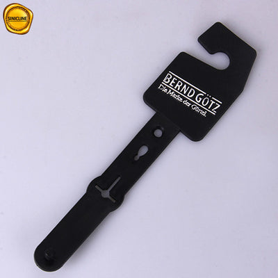 Customized Logo Embossed Black Plastic Belt Hangers For Shop