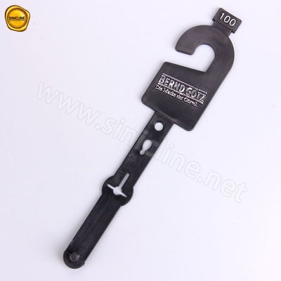 Silver Foil Embossed Logo Plastic Belt Hangers For Leather Belt