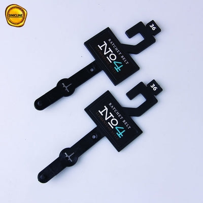 Logo Printing Flexible Tail Plastic Belt Hangers 6.5g