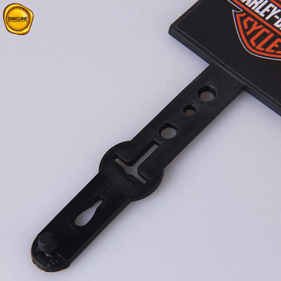 Customized Printed Black Plastic Belt Hangers With Stickers