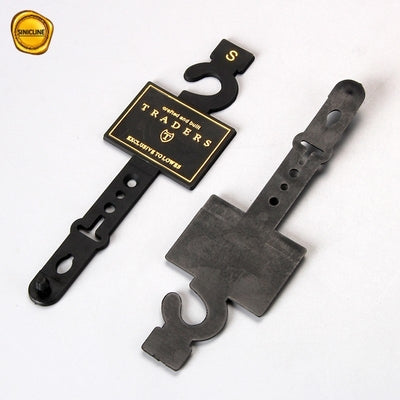 Gold Foil Stamping Logo Plastic Belt Hangers For Closet