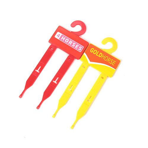 Red Colored Custom Logo Plastic Belt Hangers For Horse Equipment Belt Two Prongs