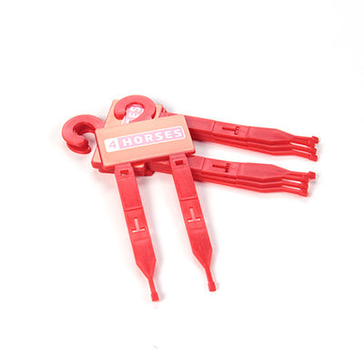 Red Colored Custom Logo Plastic Belt Hangers For Horse Equipment Belt Two Prongs