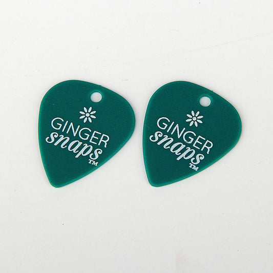 Green Small Plastic Hooks Customized Logo Printing Plastic Guitar Pick