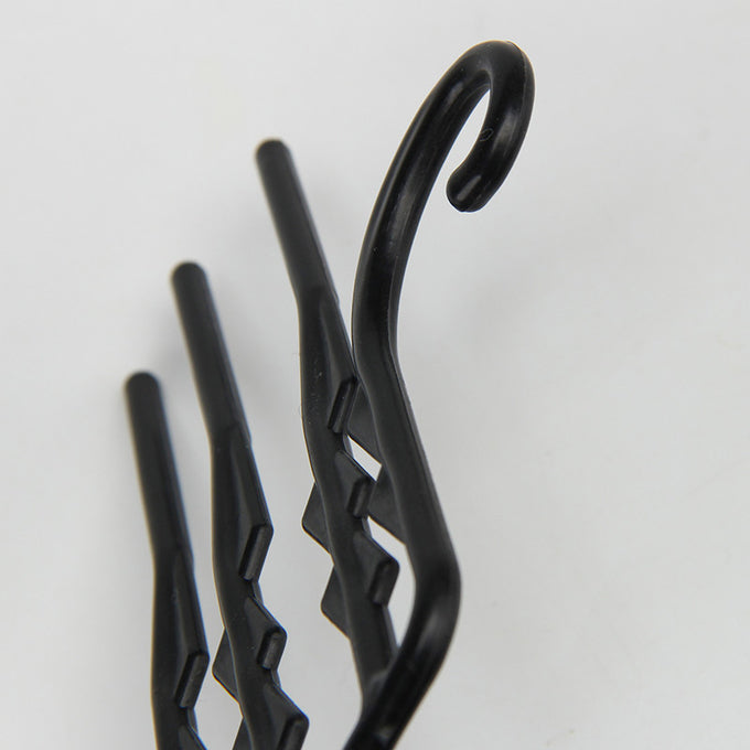 11*8.5cm Mold Cost Free Black 3 Pairs Display Plastic Hangers For Socks