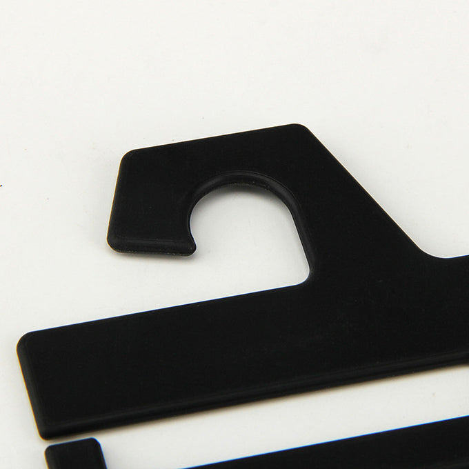Black PS Hook Display Plastic Tie Hangers 6.1X7.4CM Customized Logo Accept