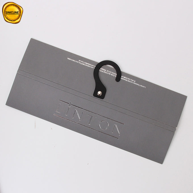 Silver Logo Printed 700gsm Fabric Paper Header Cards With Hanger