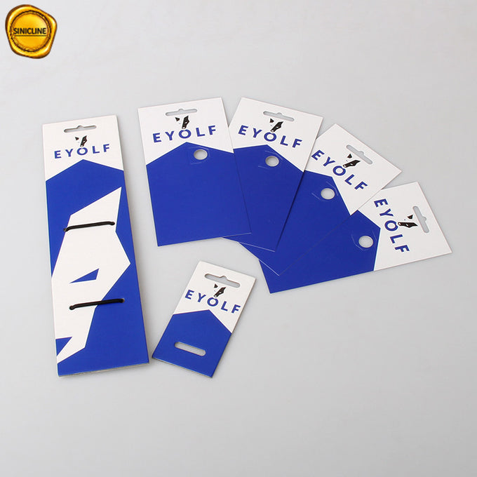 Custom Printed Folding Blue Header Card Bag Topper For Neckerchief