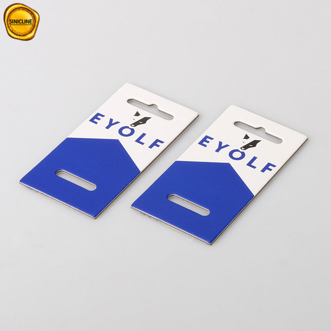 Custom Printed Folding Blue Header Card Bag Topper For Neckerchief