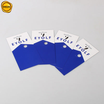 Custom Printed Folding Blue Header Card Bag Topper For Neckerchief