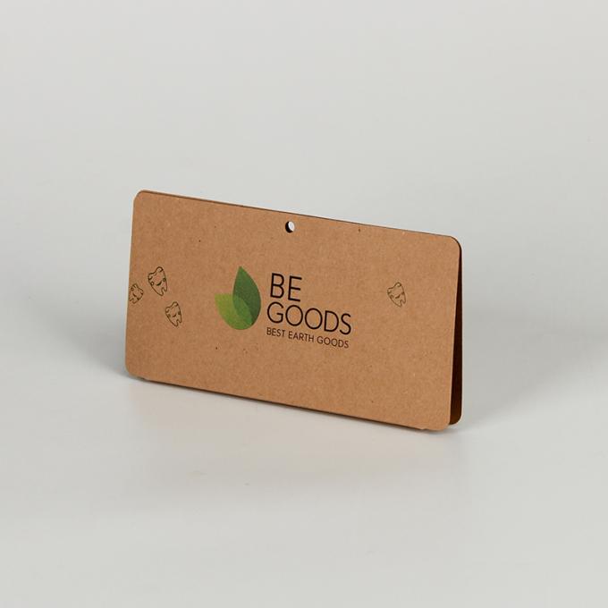 Sustainable Kraft Paper Header Cards Customized Logo Offest Printing