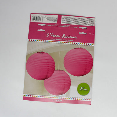 Pink Logo Printed Promotional 24cm Lantern Paper Header Cards For Packaging