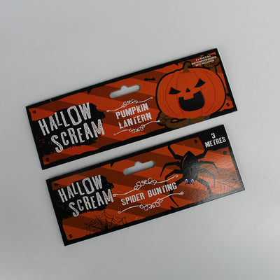 Custom Hallow Scream Spider Bunting Paper Header Cards Printing For Display