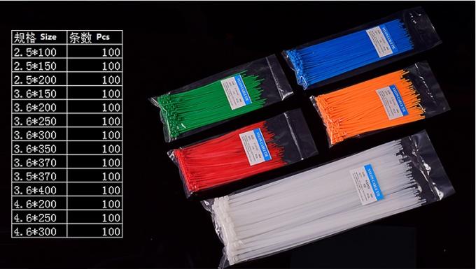 Colored PA66 5mmx200mm Cable Ties ISO Heat Resistant Zip Ties