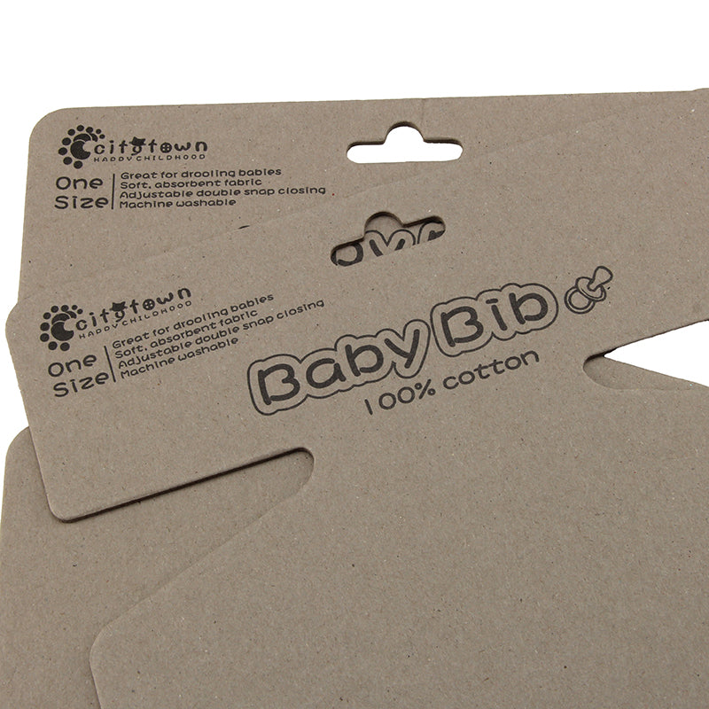 Eco-Friendly Customizable Cardboard Hanger Designed for Trendy Baby Bibs